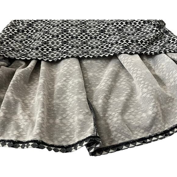 JOE BENBASSET PLEATED MIDI SKIRT, WOMENS, XS, GREY BLACK WHITE DIAMOND PATTERN - Picture 6 of 8